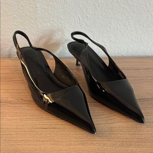 Steve Madden Kittie Black Patent Kitten Heels